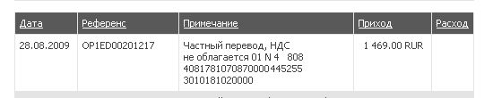 Последние транзакции